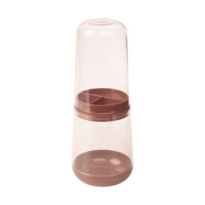 Porta Escova Creme Dental Plasútil com Tampa - Rosa