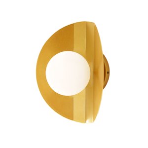 Arandela Luminária Parede Cacau Globo Vidro Sala Dourado
