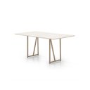 Ver imagem 2 de Mesa Victoria Dc Rt.1,60 x 0,80 MDF c/Vidro - Champagne - Off White