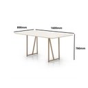 Ver imagem 3 de Mesa Victoria Dc Rt.1,60 x 0,80 MDF c/Vidro - Champagne - Off White