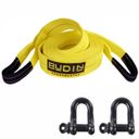 Ver imagem 1 de Cinta de Reboque Personalizada Budin ? 20 Toneladas, 16 Metros, Manilhas 3/4 ? Ideal para Veículos L