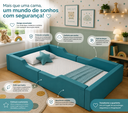 Ver imagem 4 de Cama Solteiro com Proteção Lateral Estofada 100% Espuma Montessoriana