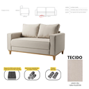 Ver imagem 5 de Sofá 2 Lugares Hungria Base Madeira Tecido Linho Cru Living 1,40m