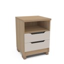 Ver imagem 2 de Mesa de Cabeceira Auxiliar 45cm 2 Gavetas com Nicho Barcelona Politorno Móveis