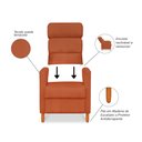 Ver imagem 2 de Poltrona Amamentação Reclinável Gisele - Poltrona Confortável para Leitura e Descanso - Terracota