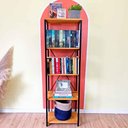 Ver imagem 1 de Estante Style de Ferro e Madeira Slim 5 Prateleiras Industrial Nozes e Preto