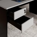 Ver imagem 6 de Mesa Escritório 160cm X 70cm Pé Painel Gaveteiro 2 Gav. F5 Cor:cinza Sagrado com Preto