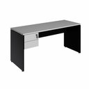 Ver imagem 2 de Mesa Escritório 160cm X 70cm Pé Painel Gaveteiro 2 Gav. F5 Cor:cinza Sagrado com Preto