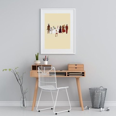 Quadro Decorativo Entidades Umbanda - 60x48cm:madeira Preta