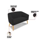 Ver imagem 5 de Kit 1 Namoradeira E 2 Poltronas Base Madeira Preto