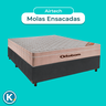 Conjunto Cama Box Cinza Casal + Colchão Molas Ensacadas Airtech Ortobom - 4