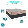 Conjunto Cama Box Cinza Casal + Colchão Molas Ensacadas Airtech Ortobom - 3