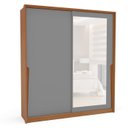 Ver imagem 3 de Guarda Roupa Casal com 2 Portas de Correr 2 Gavetas e Espelho 240849 Linha Porto Politorno Móveis
