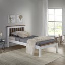 Ver imagem 1 de Cama Solteiro Inglesa em Madeira Maciça Mv Outlet Branco e Mel