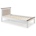 Ver imagem 2 de Cama Solteiro Inglesa em Madeira Maciça Mv Outlet Branco e Mel