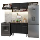 Ver imagem 2 de Armário de Cozinha Completa 225cm Rustic/Preto Emilly Madesa 01XA