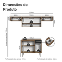 Ver imagem 3 de Armário de Cozinha Completa 225cm Rustic/Preto Emilly Madesa 01XA