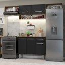 Ver imagem 1 de Armário de Cozinha Completa 225cm Rustic/Preto Emilly Madesa 01XA