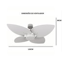 Ver imagem 7 de Ventilador de Teto Com Controle Remoto Natuvent Dahlia No Light 4 Pás Madeira Freijó 220v