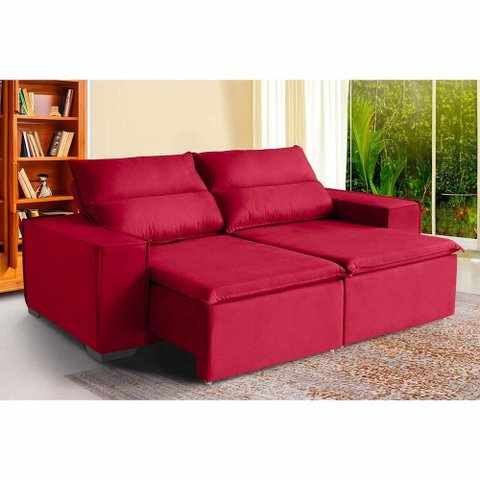 Sofá Paris 3 Lugares 2,00mt Retrátil e Reclinável - de Casa Décor e Estofados Vermelho
