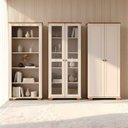 Ver imagem 1 de Kit com 3 Armários Multiuso Pés e Tampo em Madeira Maciça Ananda CabeCasa MadeiraOriginals Branco/Off White/Mel
