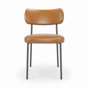 Ver imagem 1 de Kit 2 Cadeiras Sala de Jantar Lisa Pés Preto PU Caramelo m² - Monari Design