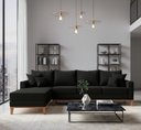 Ver imagem 1 de Sofá Beny com Chaise Esquerda, 1,40x2,60m, 4 Lugares, Linho, Base em Madeira.