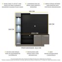 Ver imagem 5 de Estante 3 Leds Painel Tv 55'' 2 Portas Dallas lacca Fumê