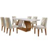 Conjunto para Sala de Jantar Mesa Islândia 180cm Tampo Mdf Canto Reto com 6 Cadeiras Irlanda Rufato - 3