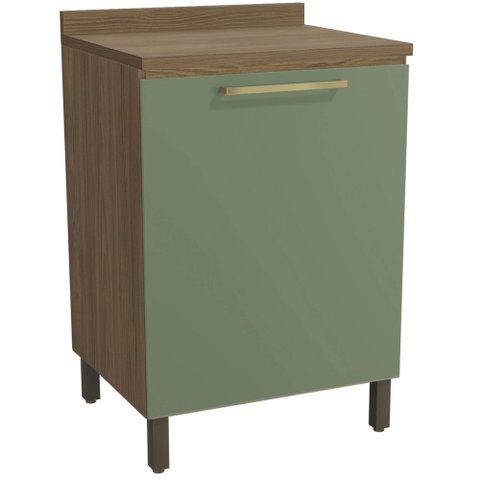 Armário de Cozinha Balcão 1 Porta 60cm com Tampo e Pés M629 Botanic Kappesberg