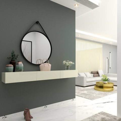 Rack Suspenso Sala Tv Nobre 202 Off White - Rosafor