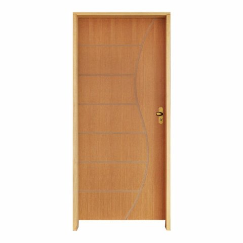 Kit Porta de Madeira 62 X 2.10 Friso Belíssima 12 Bat. Misto 11cm Fech. Externa Lado Direito - Hale