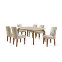 Ver imagem 2 de Conjunto para Sala de Jantar Mesa Dublin 180cm Tampo Mdf Canto Reto com 6 Cadeiras Irlanda