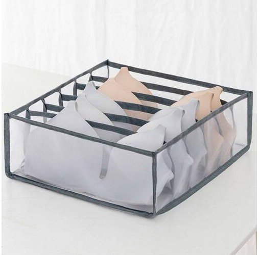 Colmeia Organizadora Gaveta Tela Nylon Respirável 32x32x12cm:cinza - 2