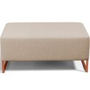 Ver imagem 5 de Puff Decorativo Sala De Estar Cléo 90cm Base De Ferro Cobre W01 Linho Bege Escuro- Lyam Decor