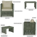 Ver imagem 2 de Mesa Centro e 3 Poltronas Madri Corda Náutica Estofado 7 Trama Original