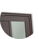 Ver imagem 4 de Porta Pivotante Lamb.Visione c/Puxador D. Sup.Marrom Corten Dourado 120 Brimak