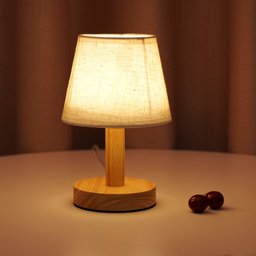 Abajur Lâmpada de cama led base madeira maciça decoração proteção para os olhos curto sono mesa luz  - 4