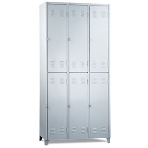 Armário Roupeiro de Aço Vestiário 6 Portas Locker