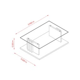 Mesa de Centro para Sala de Estar Retangular Frizz - 3