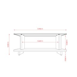Mesa de Centro para Sala de Estar Retangular Frizz - 5