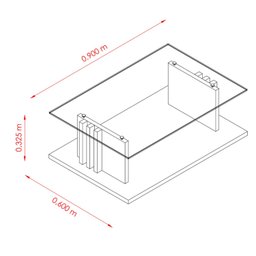 Mesa de Centro para Sala de Estar Retangular Frizz - 3
