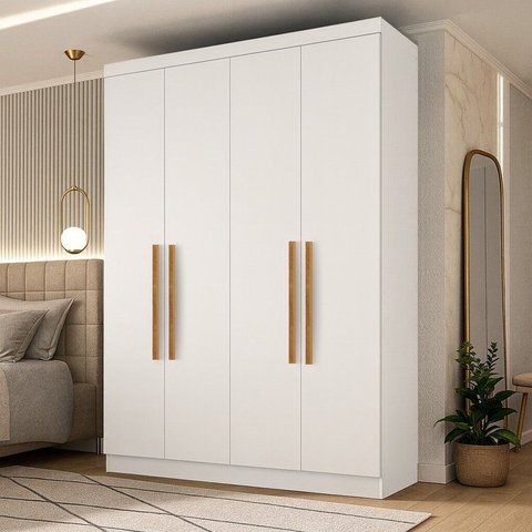 Guarda Roupa 4 Portas Paris Espresso Móveis Branco