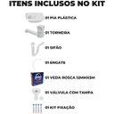 Ver imagem 4 de Pia Lavatório Banheiro 4,8L + Torneira Branca + Sifão Universal Branco + Engate + Veda Rosca