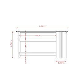Aparador 150cm 2 Prateleiras Frizz  - 7