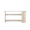 Ver imagem 5 de Aparador para Sala de Estar Frisado Tampo de Vidro 2 Prateleiras Frizz