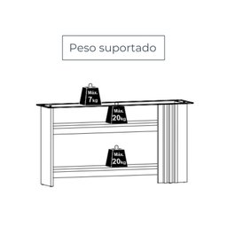 Aparador 150cm 2 Prateleiras Frizz  - 8