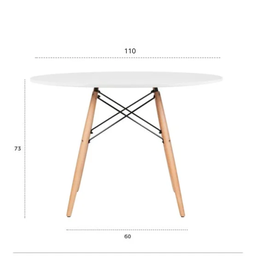 Mesa de Jantar 110cm Tampo Mdf Desing Moderno - 5