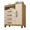 Ver imagem 4 de Kit Cômoda Sapateira 1 Porta 4 Gavetas Porto Belo Com Multiuso Cairo 2 Portas Carvalho Off White Cli