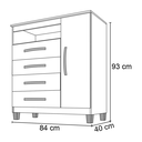 Ver mais imagens de Kit Cômoda Sapateira 1 Porta 4 Gavetas Porto Belo Com Multiuso Cairo 2 Portas Carvalho Off White Cli